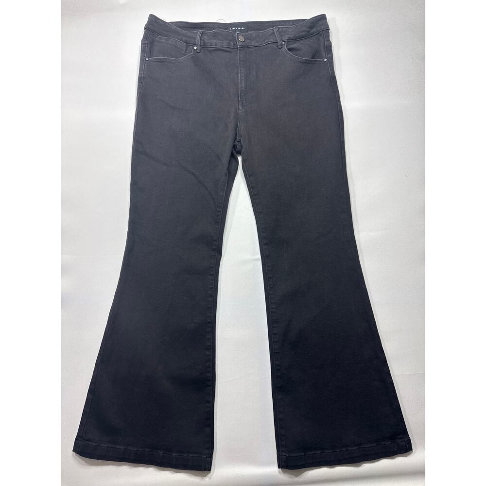 Risen Jeans Women's Black Stretch Flare Jeans - Size 3XL (40x32)‎